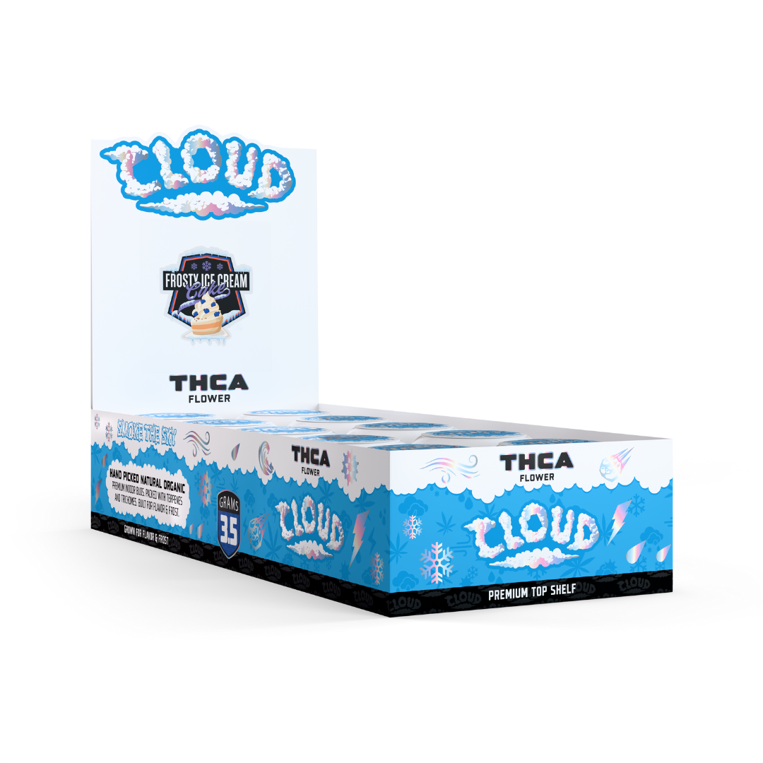 Cloud THCA Flower – Frosty Ice Cream Cake 3.5g | Display Box